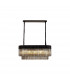 Poland Ceiling Pendant Rectangle 5 Light E14 Matt Black Smoke Sculpted Glass-1