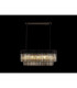 Poland Ceiling Pendant Rectangle 5 Light E14 Matt Black Smoke Sculpted Glass-3