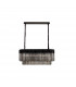 Poland Ceiling Pendant Rectangle 5 Light E14 Matt Black Smoke Sculpted Glass-4