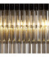 Poland Ceiling Pendant Rectangle 5 Light E14 Matt Black Smoke Sculpted Glass-7