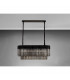 Poland Ceiling Pendant Rectangle 5 Light E14 Matt Black Smoke Sculpted Glass-8