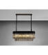 Poland Ceiling Pendant Rectangle 5 Light E14 Matt Black Smoke Sculpted Glass-9
