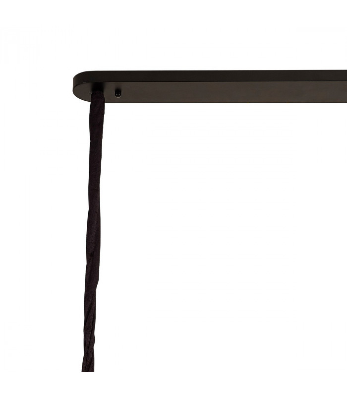 Poland Ceiling Pendant Rectangle 5 Light E14 Matt Black Cognac Sculpted Glass-5