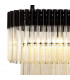 Poland Ceiling Pendant Rectangle 5 Light E14 Matt Black Cognac Sculpted Glass-6