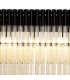 Poland Ceiling Pendant Rectangle 5 Light E14 Matt Black Cognac Sculpted Glass-7
