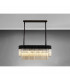 Poland Ceiling Pendant Rectangle 5 Light E14 Matt Black Cognac Sculpted Glass-9