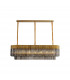 Poland Ceiling Pendant Rectangle 7 Light E14 Brass Smoke Sculpted Glass-1