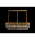 Poland Ceiling Pendant Rectangle 7 Light E14 Brass Smoke Sculpted Glass-3