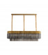 Poland Ceiling Pendant Rectangle 7 Light E14 Brass Smoke Sculpted Glass-4