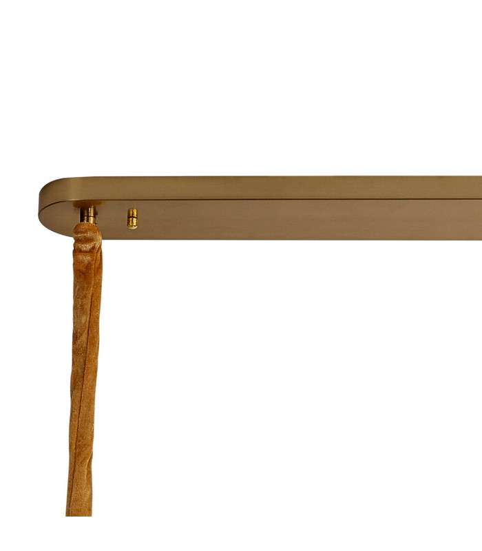 Poland Ceiling Pendant Rectangle 7 Light E14 Brass Smoke Sculpted Glass-5