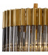 Poland Ceiling Pendant Rectangle 7 Light E14 Brass Smoke Sculpted Glass-6