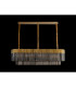 Poland Ceiling Pendant Rectangle 7 Light E14 Brass Smoke Sculpted Glass-9