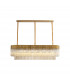 Poland Ceiling Pendant Rectangle 7 Light E14 Brass Cognac Sculpted Glass-1