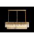Poland Ceiling Pendant Rectangle 7 Light E14 Brass Cognac Sculpted Glass-3
