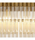 Poland Ceiling Pendant Rectangle 7 Light E14 Brass Cognac Sculpted Glass-7