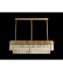 Poland Ceiling Pendant Rectangle 7 Light E14 Brass Cognac Sculpted Glass-9