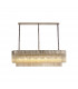 Poland Ceiling Pendant Rectangle 7 Light E14 Polished Nickel Cognac Sculpted Glass-1