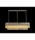 Poland Ceiling Pendant Rectangle 7 Light E14 Polished Nickel Cognac Sculpted Glass-3