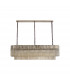 Poland Ceiling Pendant Rectangle 7 Light E14 Polished Nickel Cognac Sculpted Glass-4