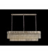 Poland Ceiling Pendant Rectangle 7 Light E14 Polished Nickel Cognac Sculpted Glass-9