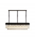 Poland Ceiling Pendant Rectangle 7 Light E14 Matt Black Clear Sculpted Glass Item Weight: 28kg-1