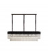 Poland Ceiling Pendant Rectangle 7 Light E14 Matt Black Clear Sculpted Glass Item Weight: 28kg-4