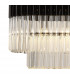 Poland Ceiling Pendant Rectangle 7 Light E14 Matt Black Clear Sculpted Glass Item Weight: 28kg-6