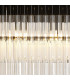 Poland Ceiling Pendant Rectangle 7 Light E14 Matt Black Clear Sculpted Glass Item Weight: 28kg-7