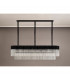 Poland Ceiling Pendant Rectangle 7 Light E14 Matt Black Clear Sculpted Glass Item Weight: 28kg-8