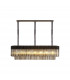 Poland Ceiling Pendant Rectangle 7 Light E14 Matt Black Smoke Sculpted Glass-1