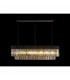 Poland Ceiling Pendant Rectangle 7 Light E14 Matt Black Smoke Sculpted Glass-3