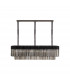 Poland Ceiling Pendant Rectangle 7 Light E14 Matt Black Smoke Sculpted Glass-4