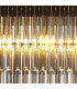 Poland Ceiling Pendant Rectangle 7 Light E14 Matt Black Smoke Sculpted Glass-7