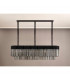 Poland Ceiling Pendant Rectangle 7 Light E14 Matt Black Smoke Sculpted Glass-8
