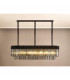 Poland Ceiling Pendant Rectangle 7 Light E14 Matt Black Smoke Sculpted Glass-9