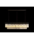 Poland Ceiling Pendant Rectangle 7 Light E14 Matt Black Cognac Sculpted Glass-3