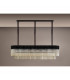 Poland Ceiling Pendant Rectangle 7 Light E14 Matt Black Cognac Sculpted Glass-8