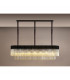 Poland Ceiling Pendant Rectangle 7 Light E14 Matt Black Cognac Sculpted Glass-9