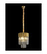 Poland Ceiling Pendant Round 4 Light E14 Brass Smoke Sculpted Glass-3