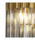Poland Ceiling Pendant Round 4 Light E14 Brass Smoke Sculpted Glass-5