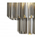 Poland Ceiling Pendant Round 4 Light E14 Brass Smoke Sculpted Glass-6
