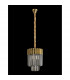 Poland Ceiling Pendant Round 4 Light E14 Brass Smoke Sculpted Glass-7