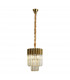 Poland Ceiling Pendant Round 4 Light E14 Brass Cognac Sculpted Glass-1