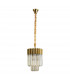 Poland Ceiling Pendant Round 4 Light E14 Brass Cognac Sculpted Glass-4