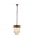 Poland Ceiling Pendant Round 4 Light E14 Polished Nickel Cognac Sculpted Glass-1