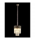 Poland Ceiling Pendant Round 4 Light E14 Polished Nickel Cognac Sculpted Glass-3