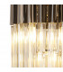 Poland Ceiling Pendant Round 4 Light E14 Polished Nickel Cognac Sculpted Glass-5