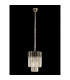 Poland Ceiling Pendant Round 4 Light E14 Polished Nickel Cognac Sculpted Glass-7