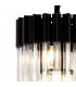 Poland Ceiling Pendant Round 4 Light E14 Matt Black Clear Sculpted Glass-6