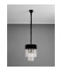 Poland Ceiling Pendant Round 4 Light E14 Matt Black Clear Sculpted Glass-8